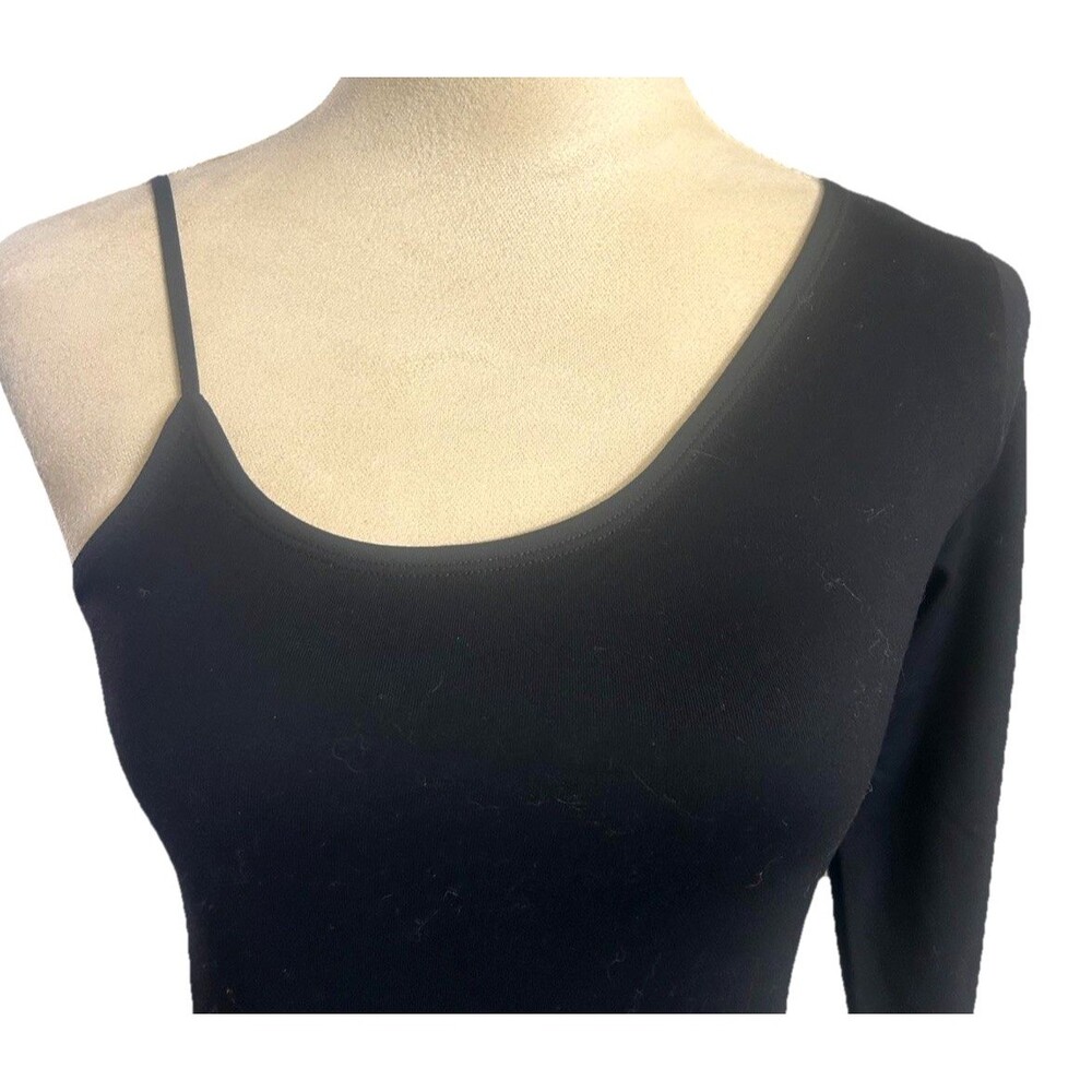 Abercrombie & Fitch Soft A&F Collection Black Asymmetrica Strap Bodysuit Size XS - Picture 2 of 8